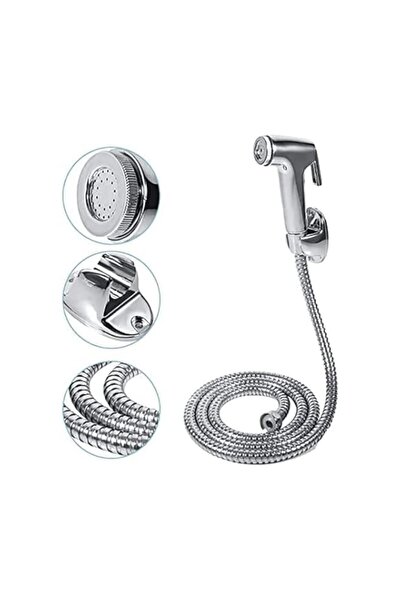 Generic طقم شطاف حمام الصقر (مطلي بالكروم) بخاخ بيديه محمول مع تحكم في ضغط ال...