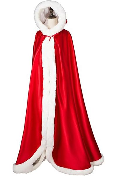 OEM Red knitted cape with faux fur