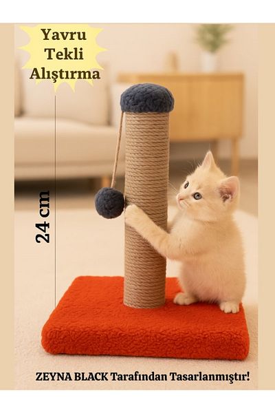 Komano Pontika Kitten Exercise Scratching Stick Welsoft Fabric Covered 1St Class Jut Rope