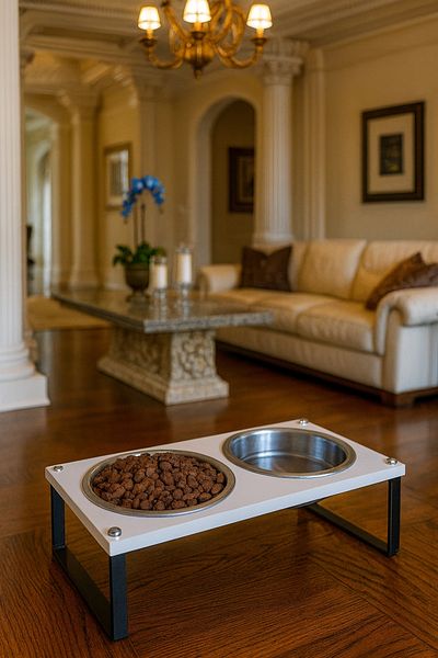 Okay Healthy Eating Stand for Cats and Dogs, Stainless Steel Stylish Design and Non-Slip Feet