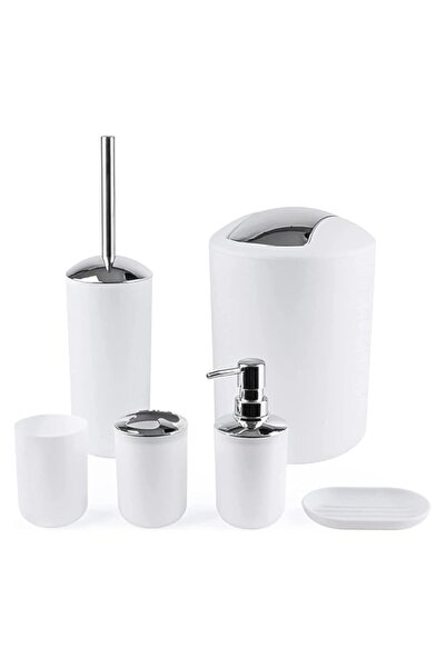 Generic مجموعة إكسسوارات الحمام من أرابيست، طقم حمام بلاستيكي مكون من 6 قطع، ...