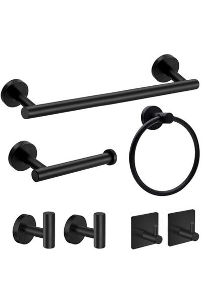 Generic مجموعة أدوات الحمام Aukomer، طقم قضيب مناشف، 7 قطع – ® مجموعة ملحقات أدوات الحمام المُحسّنة، SU