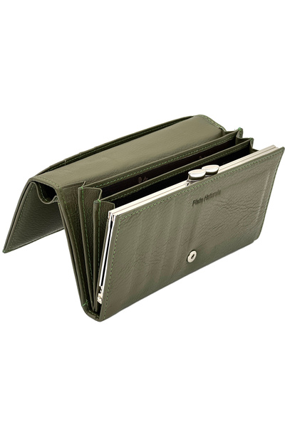 OEM Women's Genuine Leather Wallet, Roberio Pellucci, Micutz®, 18.5 x 10 x 3.5 cm, Dark Green