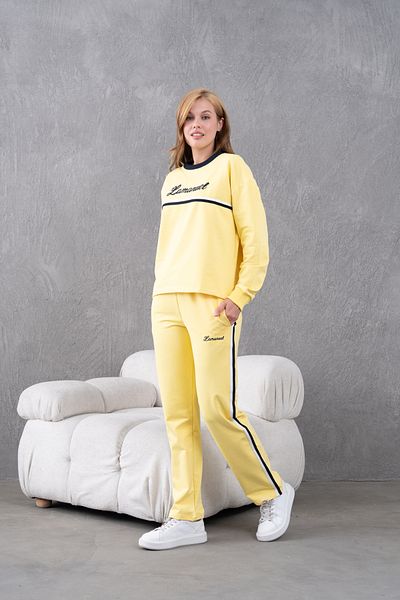 Lamanuel Crew Neck Striped Embroidered Tracksuit Set