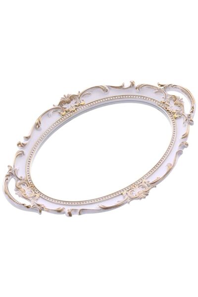 Generic Sooyee Decorative Bathroom Vanity Tray Decor, White and Gold Mirror T...
