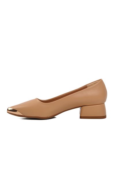 Pierre Cardin Beige Women's Heeled Evening Dress Shoes Pc-54234 Z