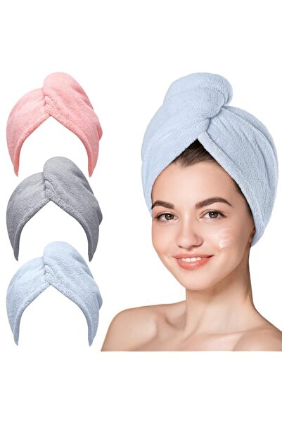Generic Microfiber Hair Towel, 3 Packs Hair Turbans for Wet Hair, Drying Hair...