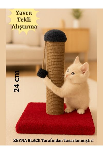 Komano Pontika Kitten Exercise Scratching Stick Welsoft Fabric Covered 1St Class Jut Rope