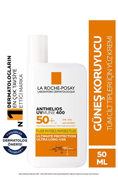 La Roche Posay Anthelios Uvmune Fluid SPF+50 Tüm Ciltler İçin Yüksek Korumalı...