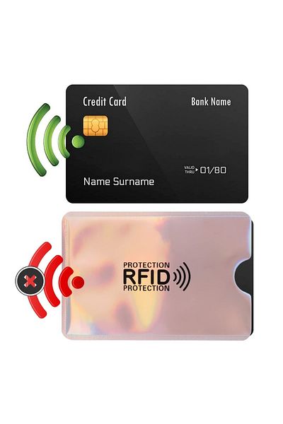 OEM Set de 9 suporturi pentru carduri RFID, aluminiu, multicolor, 9,1x6,3cm