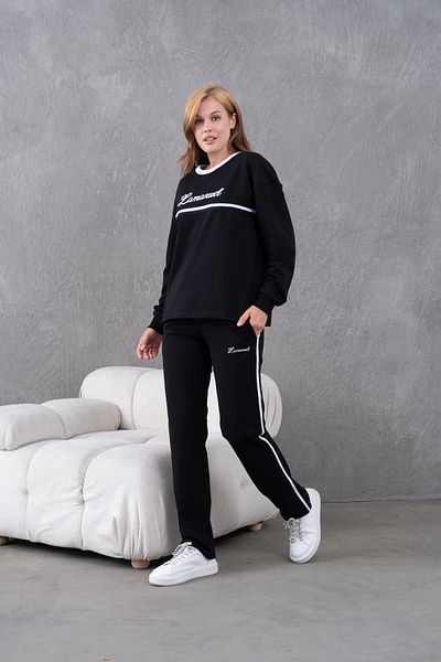 Lamanuel Crew Neck Striped Embroidered Tracksuit Set