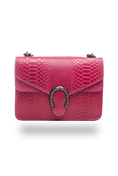 TORO NERO Poșetă de damă, piele, Toro Nero, Dalia mare, fuchsia