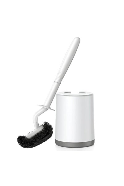 Generic مجموعة حامل فرشاة المرحاض، تصميم منحني مع حامل للتنظيف العميق أسفل ال...