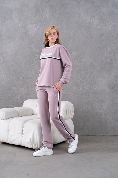 Lamanuel Crew Neck Striped Embroidered Tracksuit Set