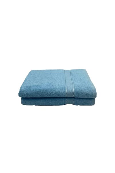 Generic BYFT Daffodil (Light Blue) Premium Bath Towel (70 x 140 Cm-Set of 2) 100% Cotton, Highly Absorbent