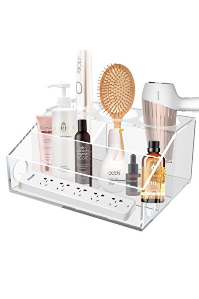 Generic منظم أدوات الشعر الأكريليكي، حامل مجفف الشعر، منظم أدوات التصفيف، عدد...