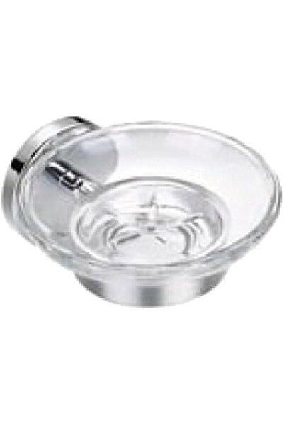 Generic صحن صابون زجاجي من سيراميكس كاليبر | حامل صابون حائطي مع وعاء صابون ز...