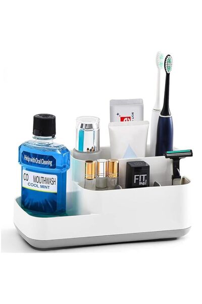 Generic حامل فرشاة ومعجون أسنان للحمام، حامل فرشاة ومعجون أسنان، 5 فتحات بلاس...