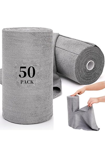 Generic عبوة من 50 لفة من قماش تنظيف من الألياف الدقيقة، 12 × 12 بوصة، مناشف ...