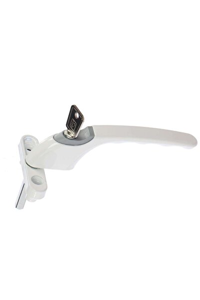 SOLIDON Mâner pentru fereastră, aluminiu, alb, cu cheie, 170 mm