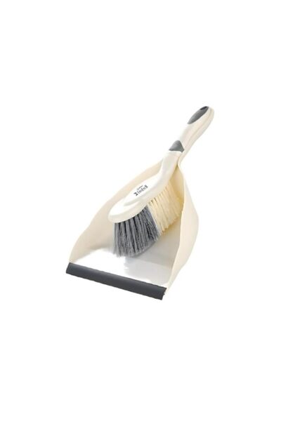 Generic Bisbell Grey Force Premium Dust Pan and Brush Set, Ergonomic Grip, Soft Dense Bristles, Rubber Lip