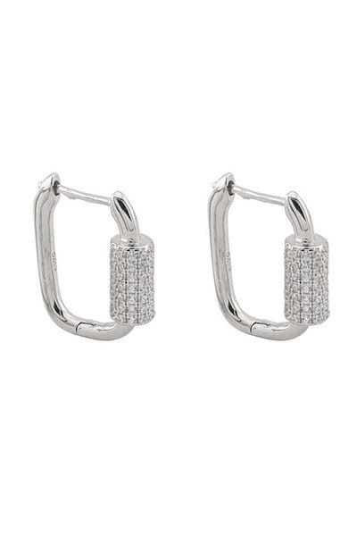 Bijuteria SORELLY Cercei Argint Huggie Hoops cu Element Cilindric