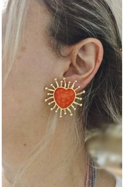 mos&more Brand Earrings, 3 Pairs Blue White Orange Earrings Set