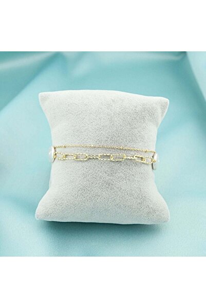 Bijuteria SORELLY Bratara Argint Placat cu Aur Dubla cu Perle Naturale