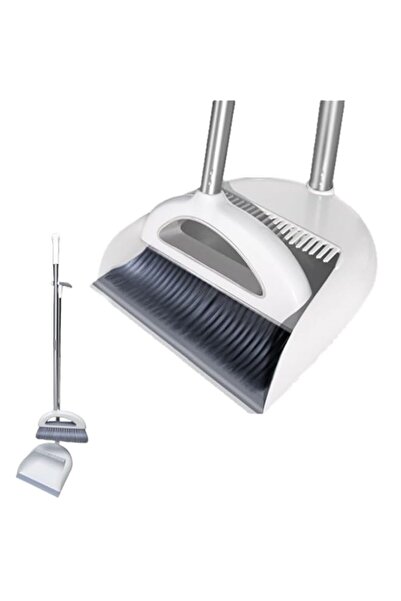 Generic طقم مكنسة ومجرفة من أوكراتي، مكنسة هوائية قائمة بمقبض طويل مضاد للانز...