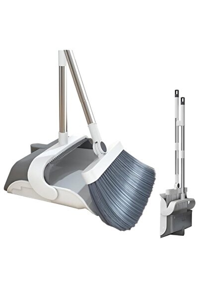 Generic مجموعة مجرفة وفرشاة Uoexziyi، فرشاة كنس دوارة بزاوية 180 درجة بمقبض ط...