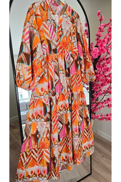 PREMİER VİE Lilyum Fabric Tetture V-Neck Summer Dress