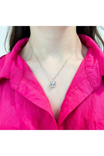 Bijuteria SORELLY Silver Panther Chain with Zirconia Stones
