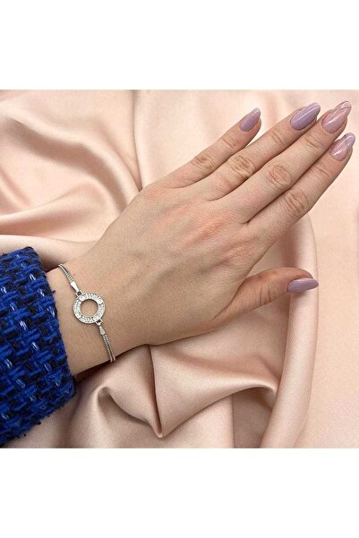 Bijuteria SORELLY Bratara Argint Cerc cu Nituri si Pietre CZ Albe