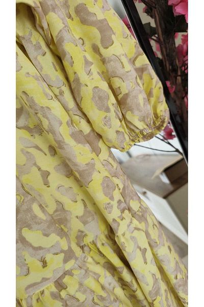 PREMİER VİE Lilyum Fabric Tetture V-Neck Summer Dress