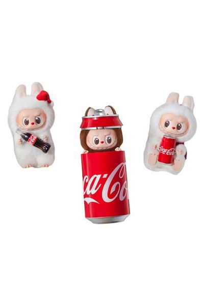 LABUBU Pachet de jucării de pluș - Blindbox Coca Cola + Set inteligent de pastă de modelat