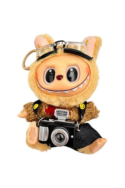BaoBao Figurine Labubu Photographer Plush Toy, 18cm, with 3D glasses and camera