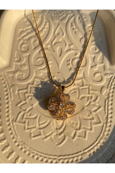 Brethils Zircon Stone Fine Detailed Stress Relief Rotating Clover Necklace Guaranteed Not to Tarnish Shipped in Gift Box
