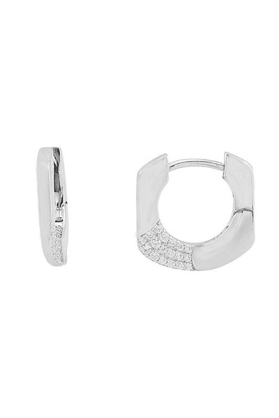 Bijuteria SORELLY Silver Hexagon Huggie Hoops Earrings