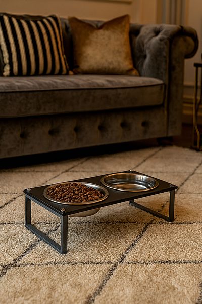 Okay Healthy Eating Stand for Cats and Dogs, Stainless Steel Stylish Design and Non-Slip Feet