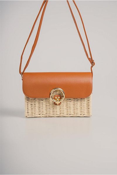 Galat Ççs Women's 17929 Small Size Straw Bag with Shoulder Strap