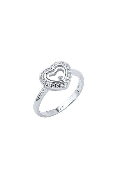 Bijuteria SORELLY Silver Heart Ring with Zirconia Stones 15