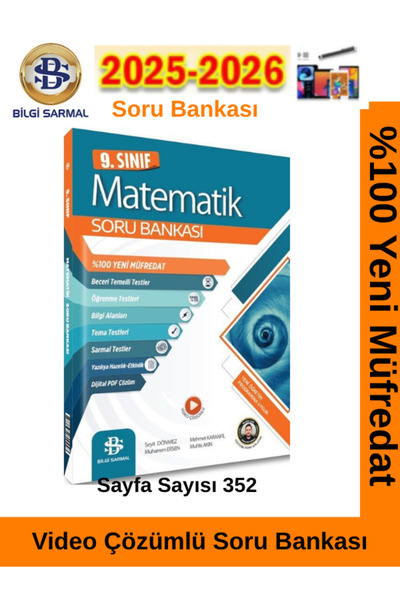 Karma Kitaplar BİLGİ SARMAL 2025-2026 MÜFREDAT 9.Sınıf Matematik %100 Yeni Vi...