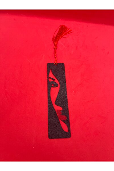 Katmanist Bookmark - Red Lip Woman Silhouette