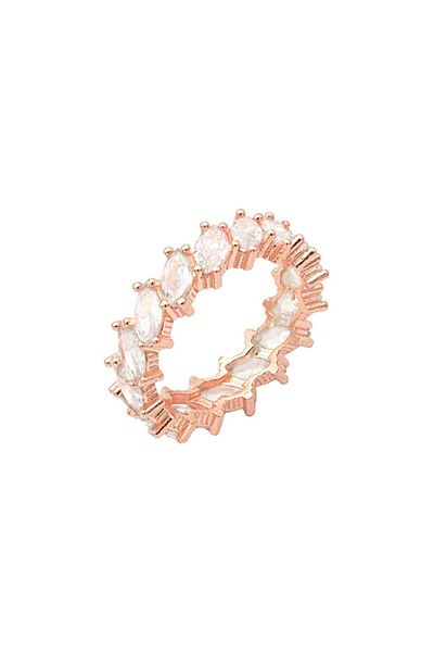Bijuteria SORELLY Marquise Eternity 13 Rose Gold Plated Silver Ring