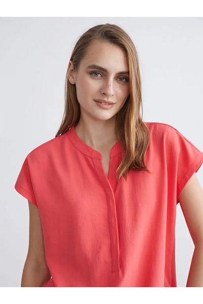 LC Waikiki Lcwaikiki Classic Red Cheeky Neckline Blouse