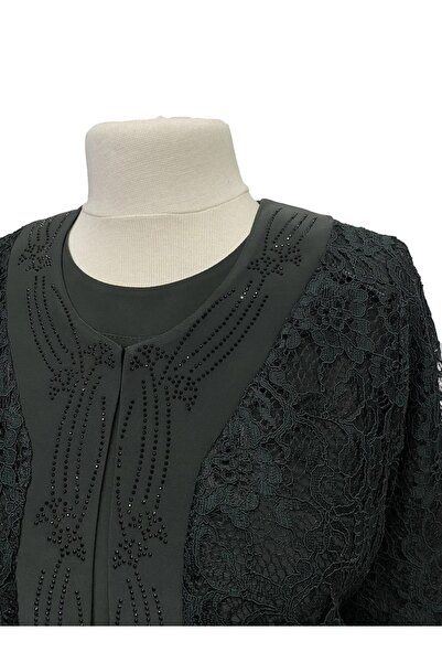 HESNA Green Fate Mother Evening Dress Set with Jacket