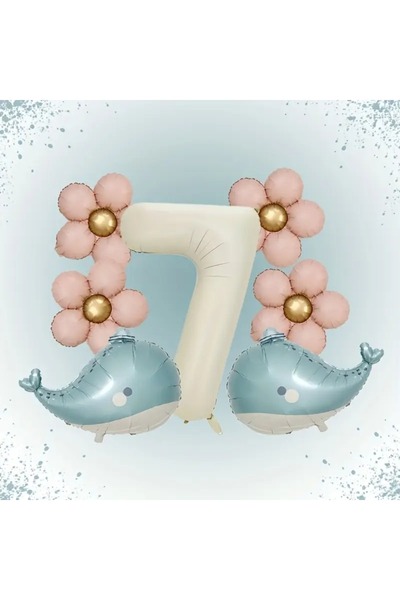 DÜVENCİ TİCARET Χαριτωμένο σετ μπαλονιών με θέμα την καλέντουλα και την φάλαινα