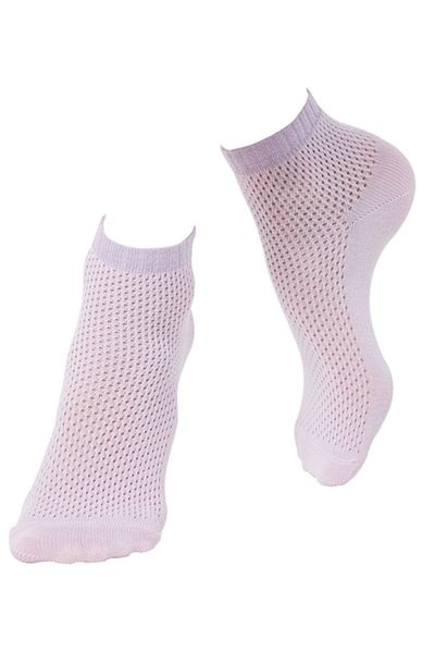 OEM Thin Cotton Socks with Mesh and Lurex, Conte Elegant Ajour 077, Light Pink 36-37