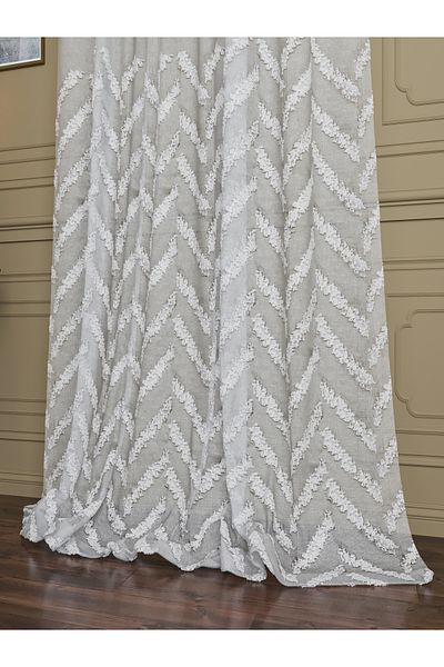 OnyxHome Bodrum Linen Beard Tulle Curtain