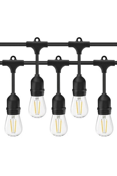 OEM Ghirlanda Luminoasa cu Pendule 10m cu 20 Becuri LED Vintage 1W, ST45, E27, IP65, Interconectabila, B